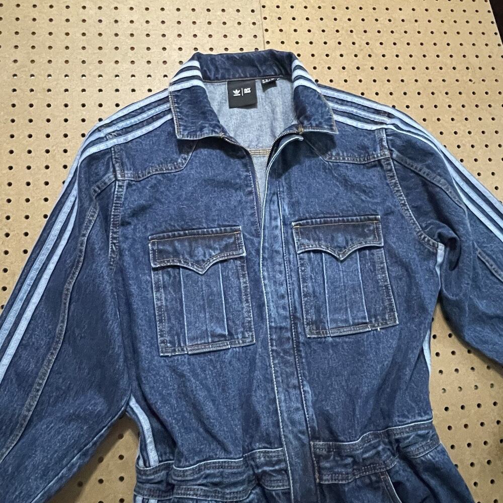 Adidas x Ivy Park Jumpsuit Unisex Large Blue Denim Original Boiler Suit Relaxed - Picture 8 of 14